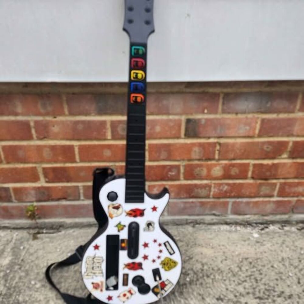 Nintendo Wii Guitar Hero Gibson Les Paul Wireless Controller White Tested